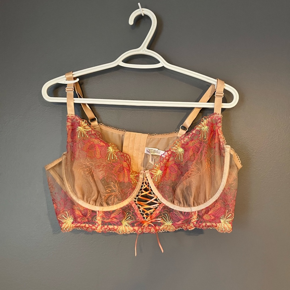 Torrid Multicolor Floral Lace Bralette